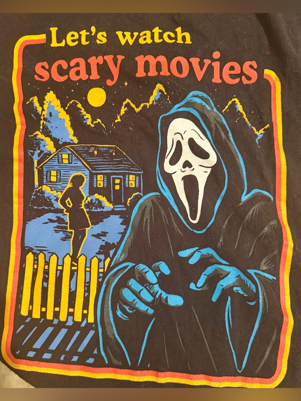 Ghost Face Let's Watch Scary Movies Graphic Tee - Size small